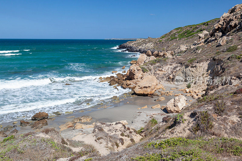 Capo San Marco海滩，Cabras, Sardinia，意大利